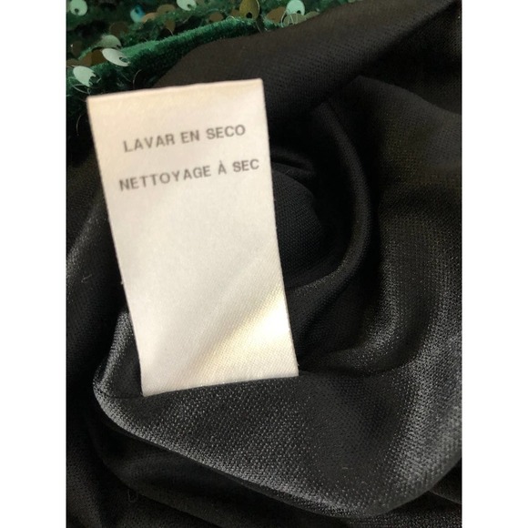 Donna Morgan Sequin Dress Sheath Green 2 - Picture 9 of 10